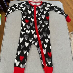HTF Black Valentine Little Sleepies Zippy 3-6mo